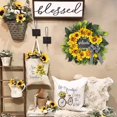 thumbnail image 5 of Sunflower Wreath with Welcome,Spring Summer Wreath for Front Door, Unique Housewarming Gift,mother'day Gift,Farmhouse Porch Decor,Sunflower Wall Decor,Wedding Favors,Year Round wreaths-20inch, 5 of 14