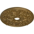 thumbnail image 3 of Ekena Millwork 23 5/8"OD x 3 7/8"ID x 2 1/8"P Jamie Ceiling Medallion (Fits Canopies up to 3 7/8"), Hand-Painted Pale Gold, 3 of 6