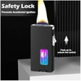 thumbnail image 2 of Windproof Seven-Hole Fire Refillable Lighter, Sevens Holes Gas Lighter, Hole Fire Lighters, Open Flame Butane Rechargeable Induction Lighters, Transparent Fuel Window (Silver), 2 of 7