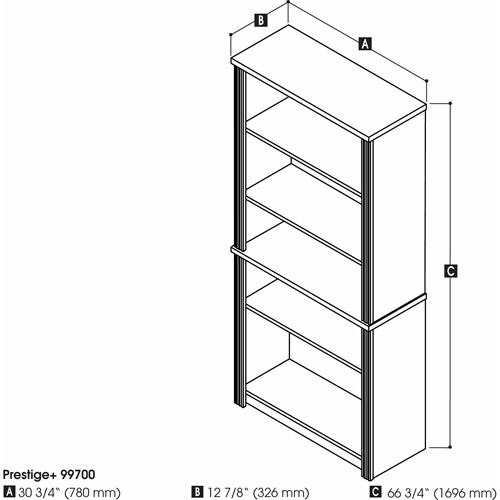 Bestar Prestige + Modular 5-Shelf Bookcase