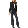 thumbnail image 2 of INSPIRE CHIC Open Front Blazers for Women's Casual Long Sleeves Buttons Office Suit Jacket XS Black, 2 of 6