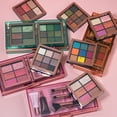 thumbnail image 5 of Profusion Cosmetics Artistry On The Go Makeup Kit, 9 Shade Eyeshadow & 6 Shade Face Palettes with Brushes and Primers, Travel-Friendly & Vegan Beauty Set, In The  Wild, 5 of 9