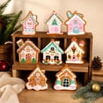 thumbnail image 6 of 8-Piece Christmas House Hanging Ornament Set, Cute Cabin Tree Decorations for Winter Holiday Family Decor., 6 of 6