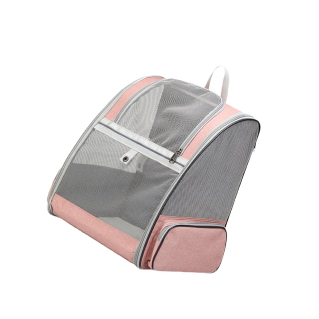 Mochila transportadora para mascotas Bolsa de transporte mochila para perros y gatos plegable de malla totalmente Rosa Fernando