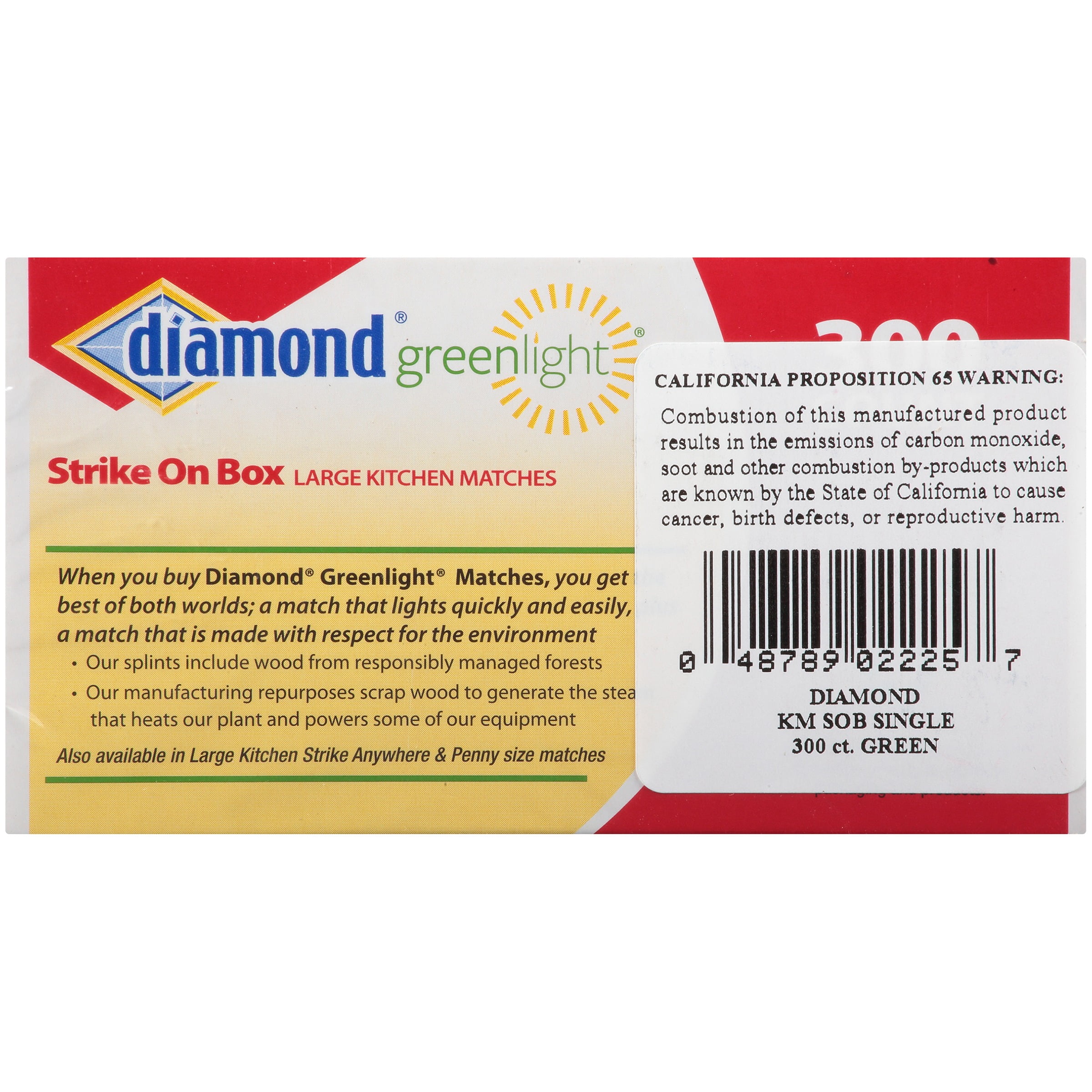 Diamond Strike On Box Single Matches 300 Ct Com
