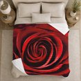 thumbnail image 5 of Red Rose Spiral with Black Shadow Petals, Romantic Botanical Floral Motif for Flower Lovers, Valentine's Day Gift, Cozy Flannel Blanket for Bedroom and Reading Nook, Elegant Home Decor, 5 of 9