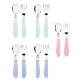 thumbnail image 3 of 10 pcs Toddler Utensils, Stainless Steel Toddler Silverware Set with Round Handle, Baby Forks for Self Feeding, 5 Toddler Forks and 5 Toddler Spoons, BPA Free, 3 of 7