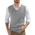 thumbnail image 1 of Sweater Vest Men's Sleeveless Knitted Vest V Neck Knitted Vest Spring Plain Sleeveless Knitted For Men Large T Shirts for Men Men Tall Shirts Mens Compression T Shirt Tall Size Shirts for Men Tops for, 1 of 4