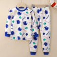 thumbnail image 3 of Ropa interior térmica de invierno para niños y niñas, conjuntos de pijama de algodón de dibujos animados, trajes de manga larga, ropa de dormir para bebés, 2-14T, 3 of 4
