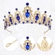 thumbnail image 3 of Tiara de corona de reina Unique Bargains Tono dorado azul, 3 of 7