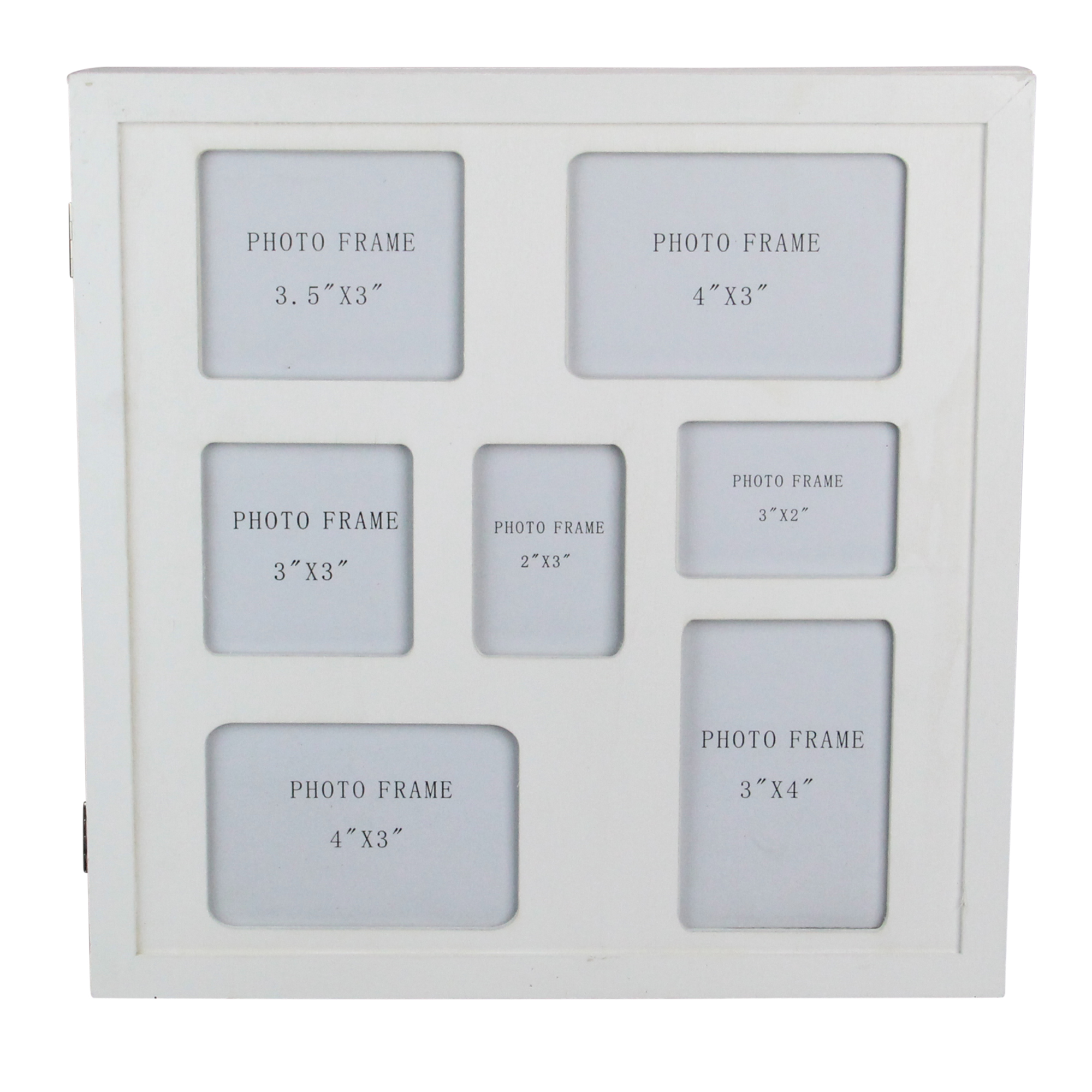 12" White Seven Slot Collage Picture Frame with Hidden Storage