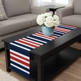 thumbnail image 4 of Navy Blue Red Striped Table Runner 36 Inches Long, Modern Minimalist Ombre Lines Kitchen Coffee Dining Table Decoration for Home Party Birthday Wedding Home Decor 13x36 Inches, 4 of 8