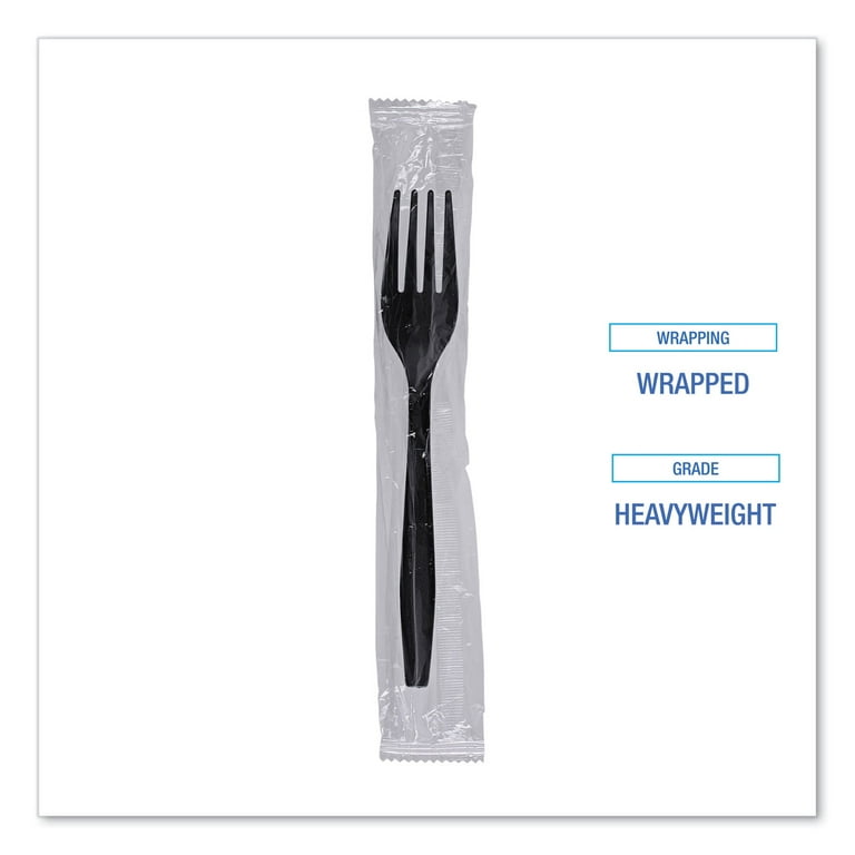 Heavyweight Wrapped Polypropylene Cutlery, Fork, White, 1,000/Carton Heavyweight Wrapped Polypropylene Cutlery, Fork, White, 1,000/Carton