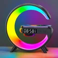 thumbnail image 1 of Wadan Mini G Shaped Fast Smart Wireless Speaker Charger, 10 Types light effects, Night Light Lamp, Sound Machine Wake Up Light Alarm Clocks with Bluetooth Audio Alarm, 1 of 8