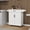White 14, variant on Kitchen Island Rolling Trolley Cart with 1 Drawer & 2 Doors, Adjustable Shelves, Towel Rack & Seasoning Rack, Solid Wood Tabletop, White, 28.74x17.72x36.22 Inches