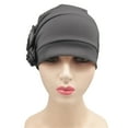 thumbnail image 3 of MSJUHEG Head Coverings,Turbans,Head Scarf,Hair Scarves,Chemo Hats,Head Hat Cap Ethnic Pre Tied Braid Hair Cover Wrap Turban Headwear Hat Gray One Size, 3 of 7