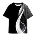 thumbnail image 6 of V-Neck Women's Short Sleeve T-shirt Summer Tops For Women Short Sleeve Crewneck Oversized T Shirts Trendy Solid/Flower Printed Beach Vacation Clothes,Black Women's Short sleeve T-shirt S, 6 of 6