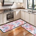 thumbnail image 3 of Kitchen Rugs Sets Of 2,Pioneer Flower Floral Print Pattern Anti Fatigue Kitchen Mat Rugs Non Slip Washable,Decorative Kitchen Floor Mats for Kitchen,Sink,Laundry,17"x47"+17"x47", 3 of 5