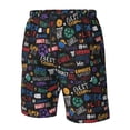 thumbnail image 3 of Wukai Basketball Print Beach Trunks with Compression Liner Swimsuit Quick Dry Beach Sports Shorts with Pocket-3X-Large, 3 of 8