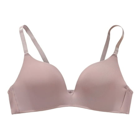 Brown 34 Women s Comfortable and Women s Sports Bras Transparent Shoulder Strap Cordless Bra for Women Pack Backless Spongeless with Convertible Women Bras Wireless Shoul