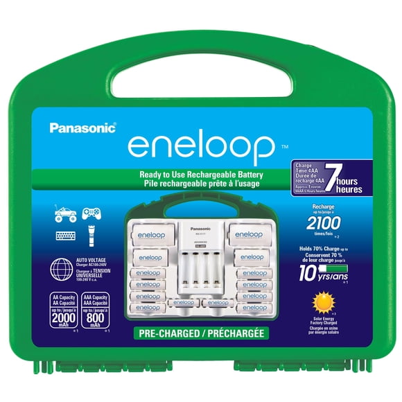 Paquete de alimentación de batería Panasonic eneloop KJ17MCC82A con cargador
