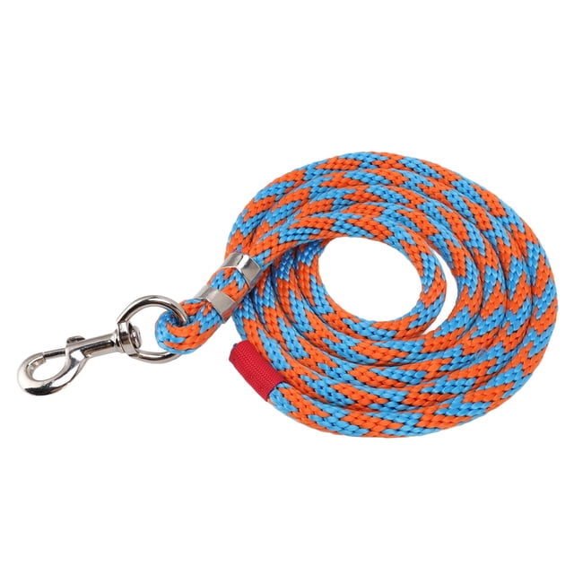 Nylon Horse Rope, Friction Free Nylon Rope Tug Resistant 11.5ft With Alloy Hook For Livestock Blue Orange