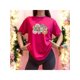 thumbnail image 1 of Playera Blusa Mujer De Mamá con Estampado de Flores Ropa Casual y Bonita para Día de la Madre Color Fucsia Talla Chica Marca Emil SaEs, 1 of 4