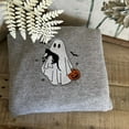 thumbnail image 2 of Ghost Holdint Black Cat Halloween Embroidered Sweatshirt, 2 of 4