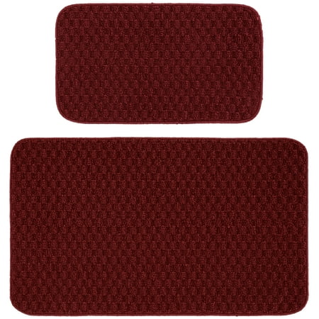 

Garland Rug Town Square 2pc Kitchen Rug Set 18 in. x30 in. mat & 24 in. x40 in. Chili Red