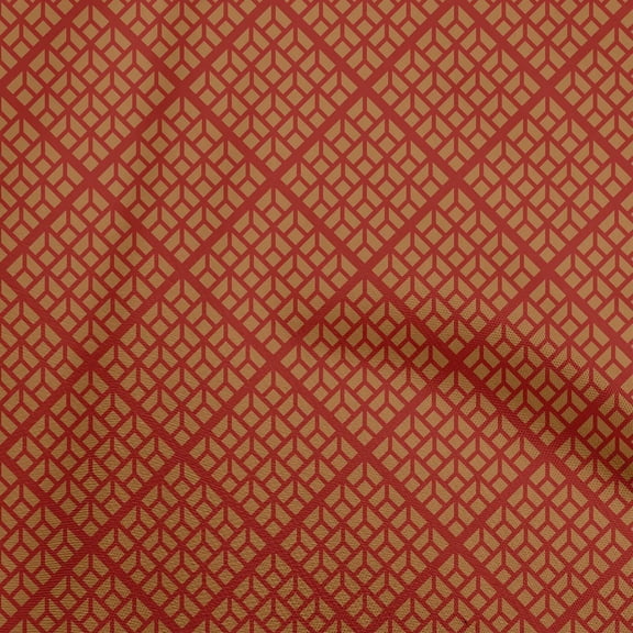 oneOone Polyester Spandex Red Fabric Geometric Dress Material Fabric Print Fabric By The Yard 56 Inch Wide