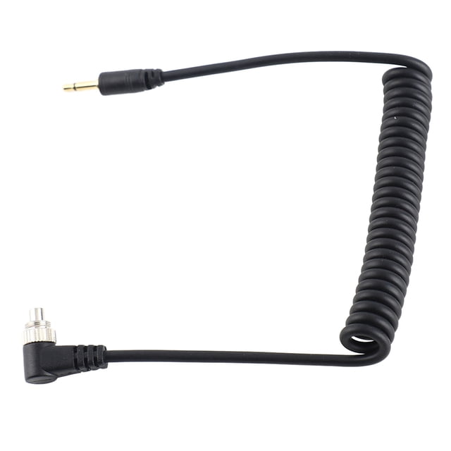 Cable de Sinconizació de Flash, Cable de Sincronización de PC de 2,5 mm A Macho Con Bloqueo de Tornillo, Cable en Espiral de 100 cm para cáras y disparadores de flash