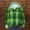 A1090 Green, variant on St. Patrick's Day Hoodie for Women Classic Plaid Pattern Ribbed Collared Button Placket Long Sleeve Loose Fit Festive Holiday Graphic Top