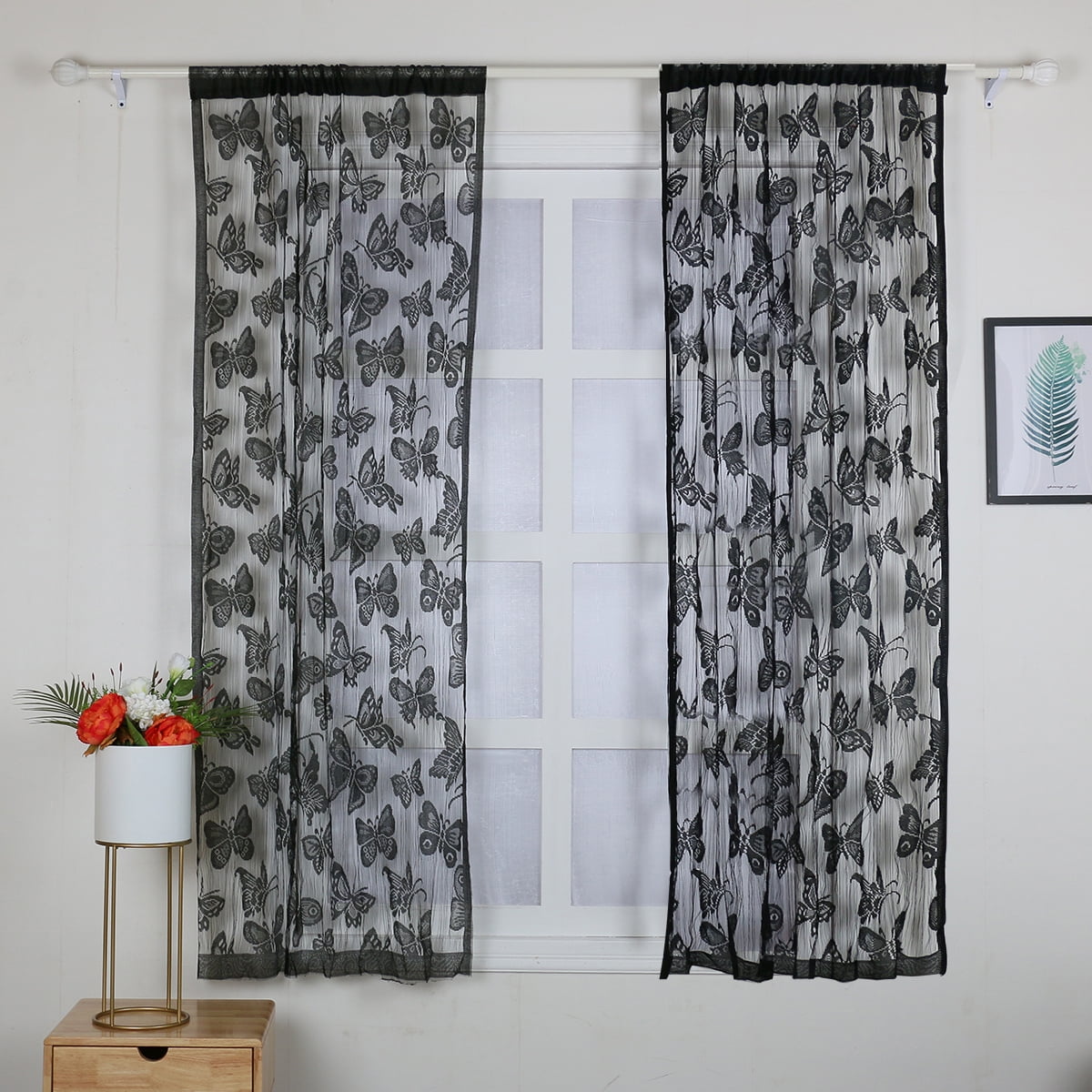 Tassel Butterfly String Curtain Window Door Divider Voile Net Curtain Fly Screen