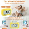 thumbnail image 3 of VOCOO Digital Alarm Clock with Date & Temperature, 3.5'' LCD Display, Battery Operated, Yellow, Desk/Bedside Use, 3 of 7