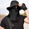 thumbnail image 2 of Sombrero de pesca para hombres y mujeres, sombrero de ala ancha con protección solar UV para exteriores con cubierta para la cara y solapa para el cuello, 2 of 6