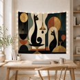 thumbnail image 5 of Black Cats in Abstract Geometric Room Scene, Moody Mid-Century Modern Art for Cat Lovers, Retro Wall Art, Housewarming Gift, Tapestry Wall Hanging for Bedroom and Living Room, 5 of 7