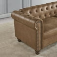 thumbnail image 5 of Pouseayar Accent Large Sofa, Chesterfield Couch 3 Seater Modern Couch Upholstered Sofa with Tufted Back for Living Room, Brown, 5 of 7