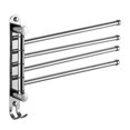 thumbnail image 1 of Toallero giratorio para baño, toallero montado en la pared, toallero de acero inoxidable SUS304, toallero para ahorrar espacio de 4 brazos, toallero para baño, cocina, 1 of 5