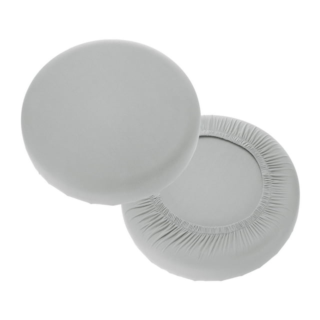 Uxcell 2 Paquete Fundas de Taburete Redondas, Fundas de Taburete de Bar Lavables a Prueba de Polvo, Gris Brillante