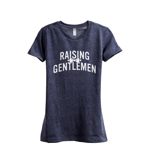 Raising Gentlemen Women's Fashion Relaxed T-Shirt Tee Heather Navy Small