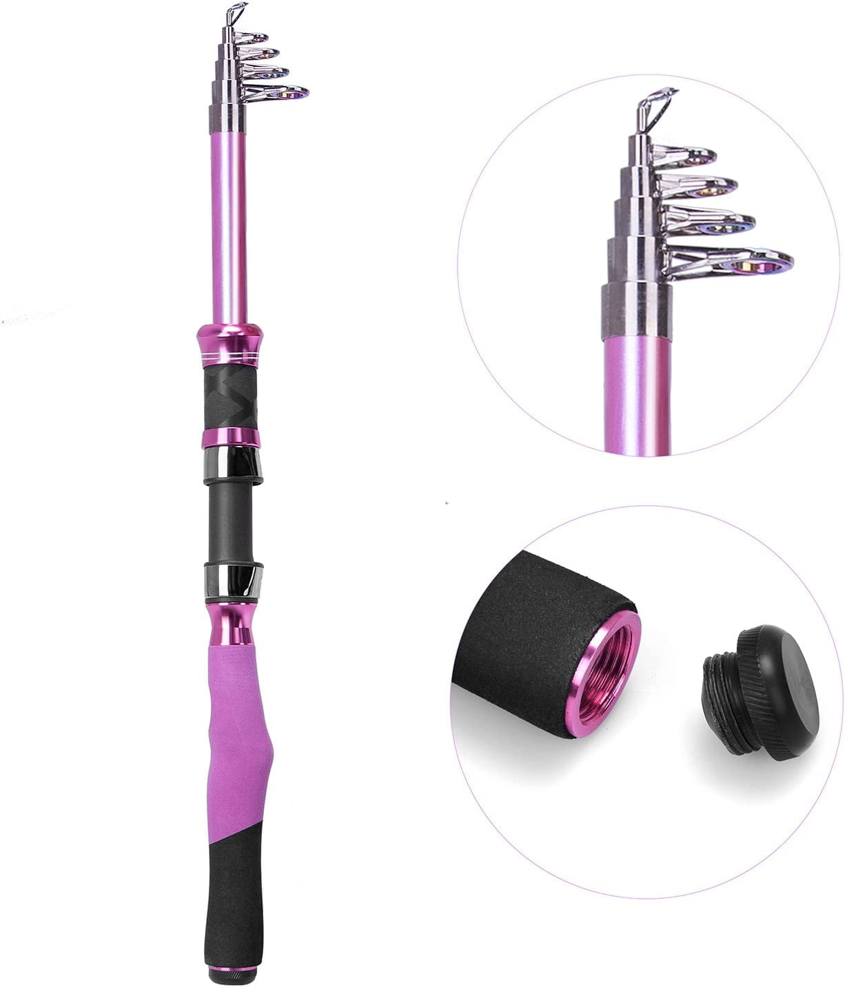 Pink Fishing Pole Spinning Fishing Rod for Reel Combo Set High Sensitive  Fishing Rod Ready-to-go Fishing Gear Set Women Rod