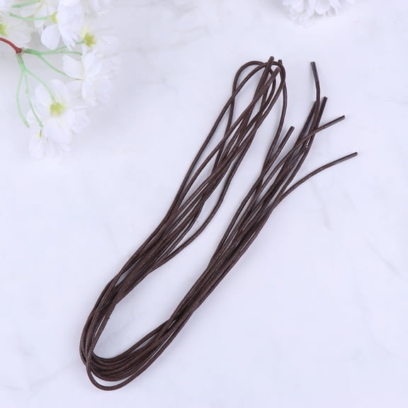 LOLIPPYY 10 Pairs Dark Brown Round Thin Shoe Laces for Men and Fathers Replacement