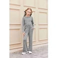 thumbnail image 6 of Arshiner Girls 2 Piece Set Fall Outfits Lounge Sets Ruched Long Sleeve Top Wide Leg Pants Sweatsuit Clothing Set, 6 of 6
