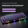 thumbnail image 3 of 61 Keys Hot Swappable Mechanical Keyboard, Linear Red Switch RGB Backlit PBT Keycaps N-Key Rollover Compact Hollow Shell Gaming Keyboard for PC Laptop, 3 of 10