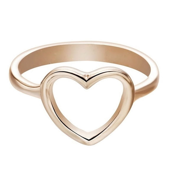 Women's Simple Heart-Shaped Alloy Electroplated Ring
