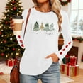 thumbnail image 5 of Christmas Tree Shirt Women Christmas Embroidered Trees Long Sleeve Shirts Gift Xmas Graphic Tee Tops, 5 of 7
