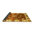 thumbnail image 2 of Ahgly Company Indoor Round Oriental Yellow Traditional Area Rugs, 5' Round, 2 of 4