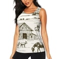 thumbnail image 1 of Junzan Farm Animals 2 Pattern Workout Tank Tops for Women Sleeveless Running Loose Fit Yoga Tops Active Shirts Gym Exercise-Large, 1 of 7