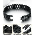 thumbnail image 4 of ChainsHouse Wristband ID Bracelets for Men, Personalized Bracelets for Mom Gift Black Chunky Bracelet Bangle Jewelry for Birthday Gift, with Removal Tool, 10/15/15.5MM Width, 8.27/8.66"Length(Box), 4 of 8
