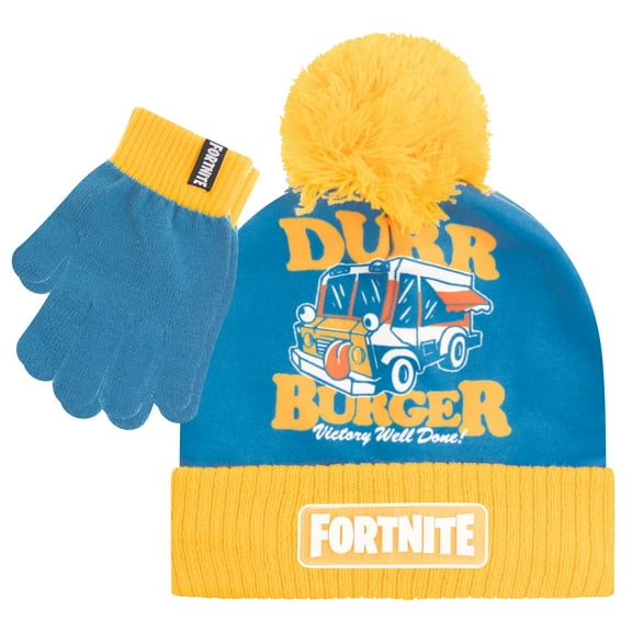 FORTNITE Boys Winter Beanie Hat and Snow Gloves for Boys 2 Piece Set